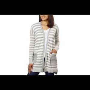 New Calvin Klein Grey & White Cardigan